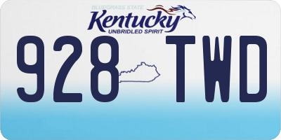 KY license plate 928TWD