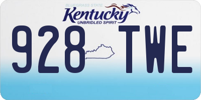 KY license plate 928TWE