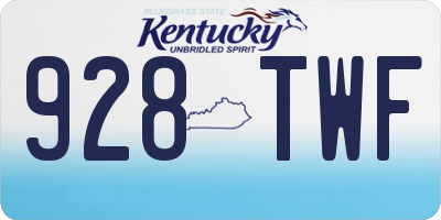 KY license plate 928TWF