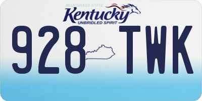 KY license plate 928TWK