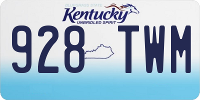 KY license plate 928TWM