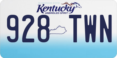 KY license plate 928TWN