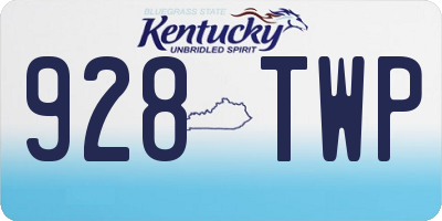 KY license plate 928TWP