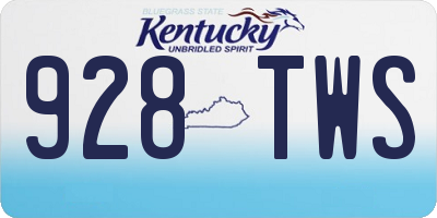 KY license plate 928TWS