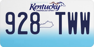 KY license plate 928TWW
