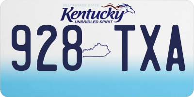 KY license plate 928TXA