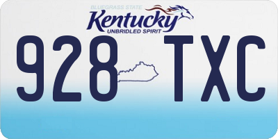 KY license plate 928TXC