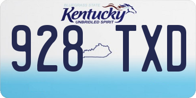 KY license plate 928TXD