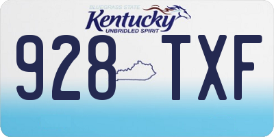 KY license plate 928TXF