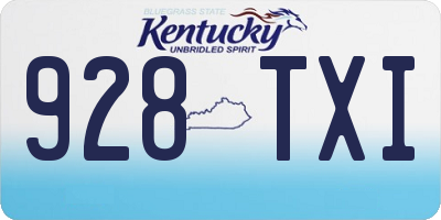 KY license plate 928TXI