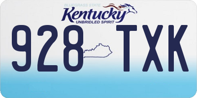 KY license plate 928TXK