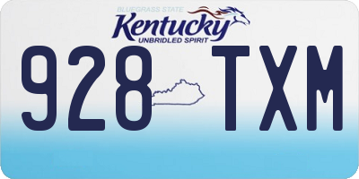 KY license plate 928TXM
