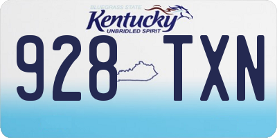 KY license plate 928TXN