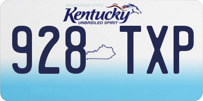 KY license plate 928TXP