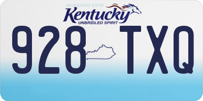 KY license plate 928TXQ