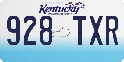 KY license plate 928TXR
