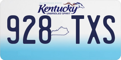 KY license plate 928TXS