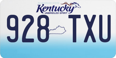 KY license plate 928TXU