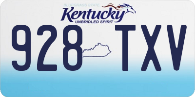 KY license plate 928TXV