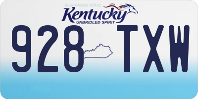 KY license plate 928TXW