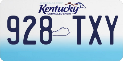 KY license plate 928TXY