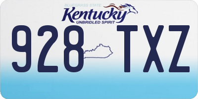 KY license plate 928TXZ