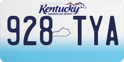 KY license plate 928TYA