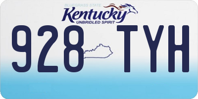 KY license plate 928TYH