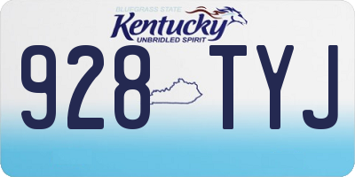 KY license plate 928TYJ
