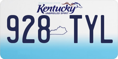 KY license plate 928TYL