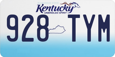 KY license plate 928TYM
