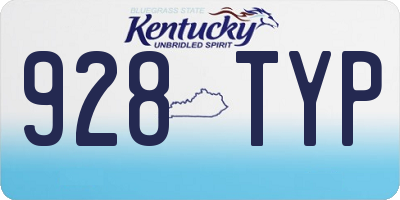 KY license plate 928TYP