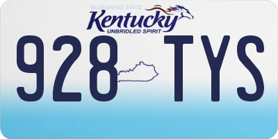 KY license plate 928TYS