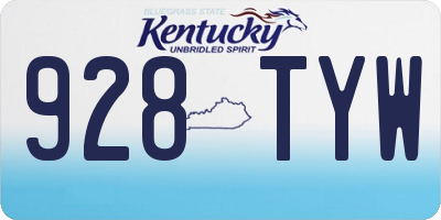 KY license plate 928TYW