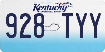KY license plate 928TYY