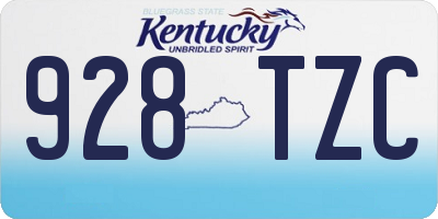 KY license plate 928TZC
