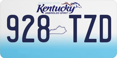 KY license plate 928TZD