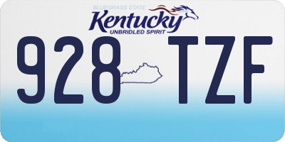 KY license plate 928TZF