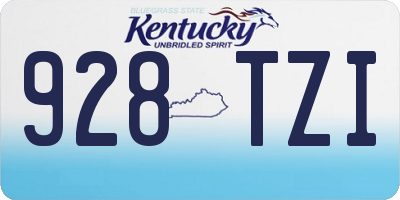 KY license plate 928TZI