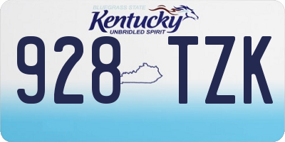 KY license plate 928TZK