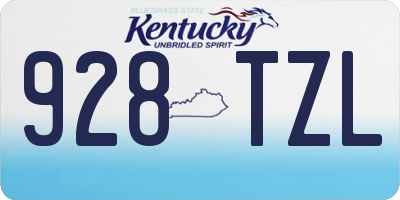 KY license plate 928TZL