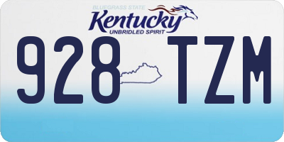 KY license plate 928TZM