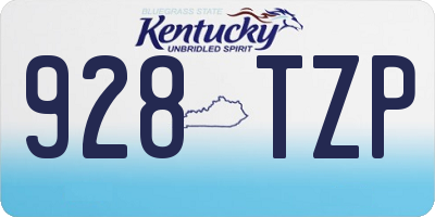 KY license plate 928TZP