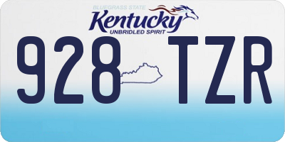 KY license plate 928TZR