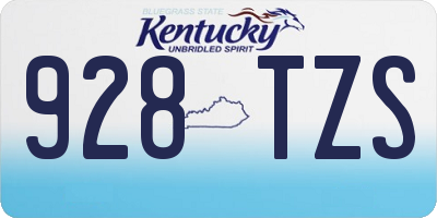KY license plate 928TZS