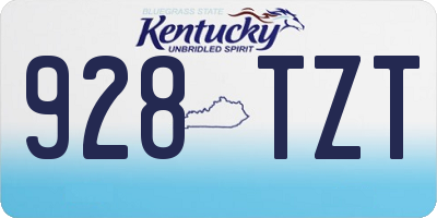 KY license plate 928TZT