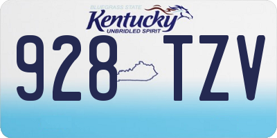 KY license plate 928TZV