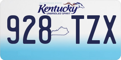 KY license plate 928TZX