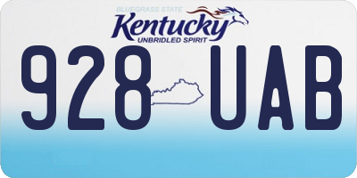 KY license plate 928UAB