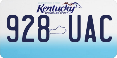 KY license plate 928UAC